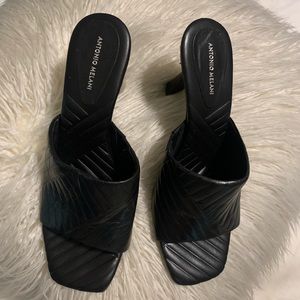 Antonio Melani black slip on heel. Size 8.